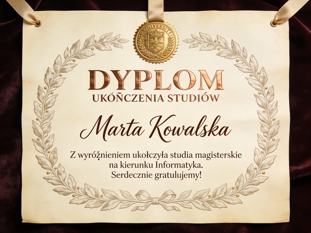 Dyplom ukończenia studiów