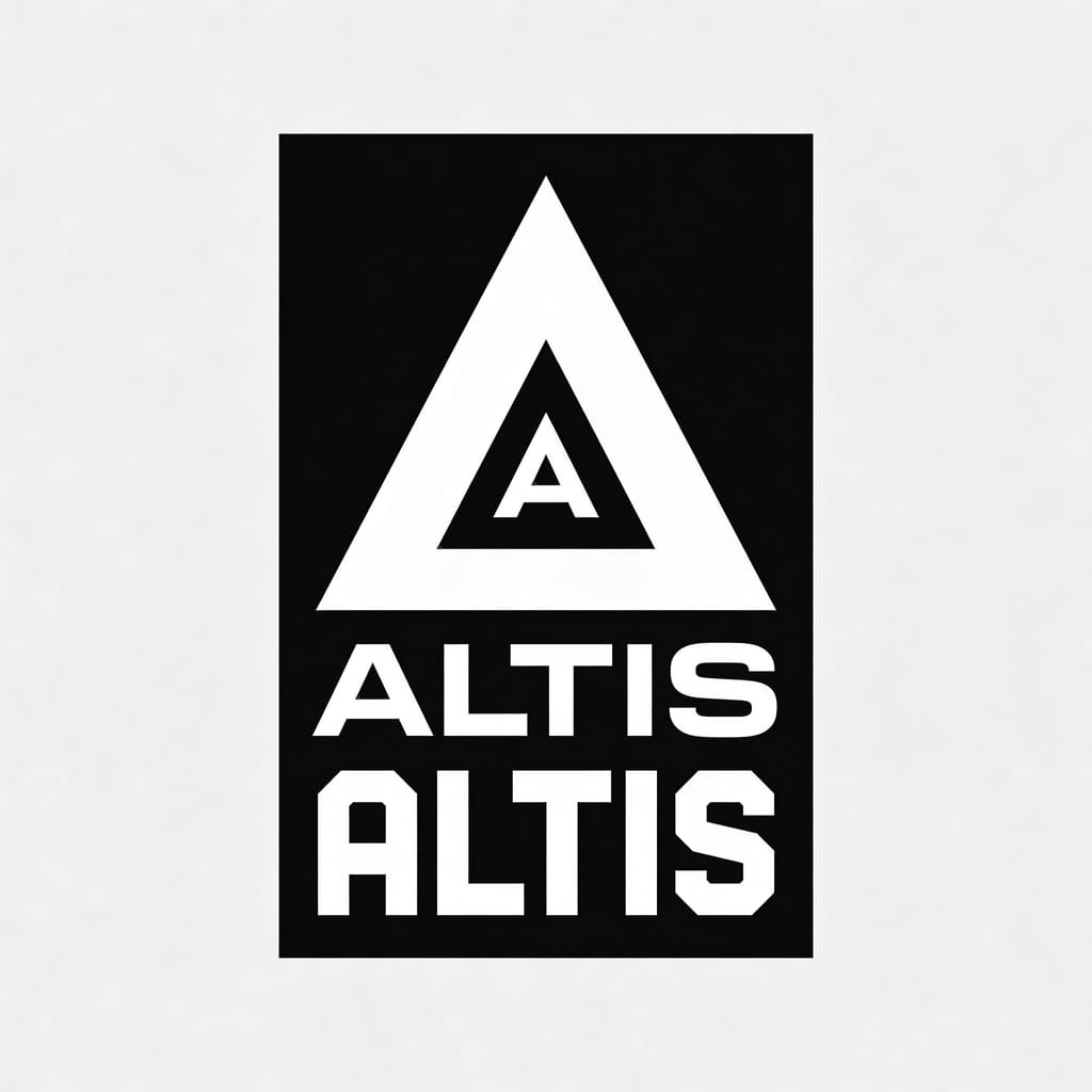 ALTIS — trójkąt z literą A, negatyw